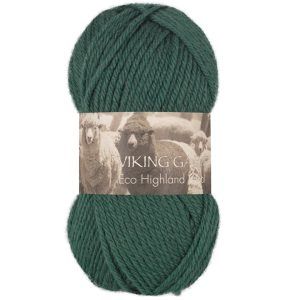 Garn viking highland eco wool mørk grønn