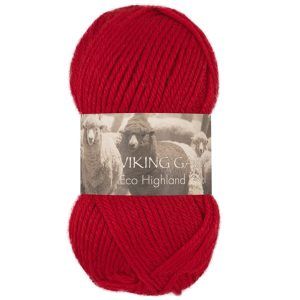 Garn viking highland eco wool rød 250