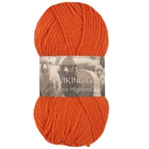 Garn viking highland eco wool oransje 25