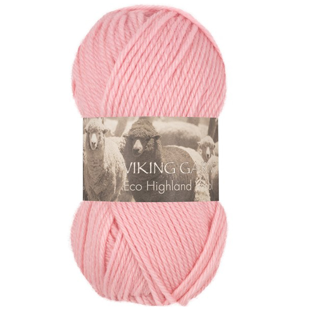 Garn viking highland eco wool lys rosa 2
