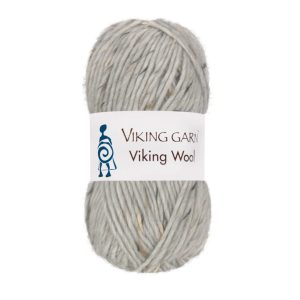 Garn viking wool 501 lys grå tweed