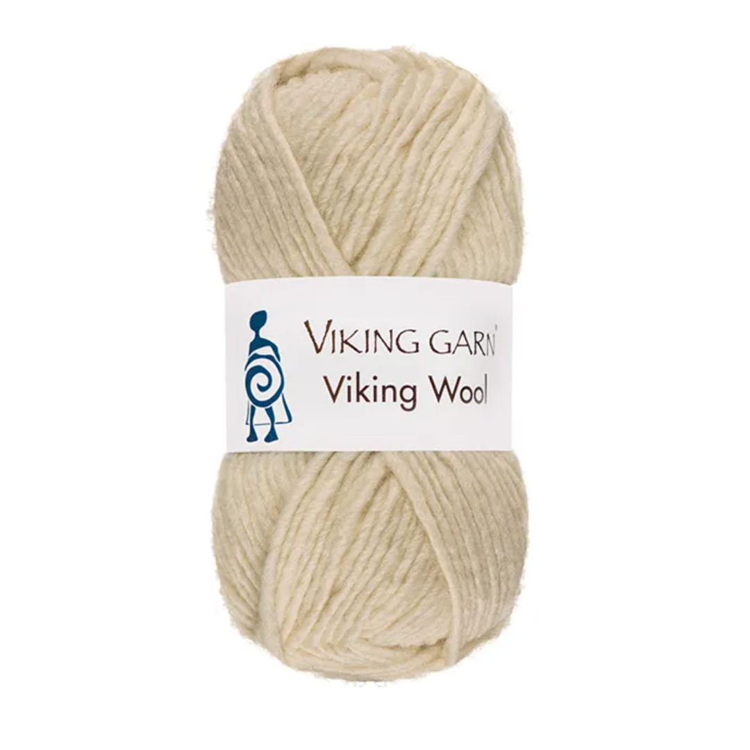 Garn viking wool 502 naturhvit