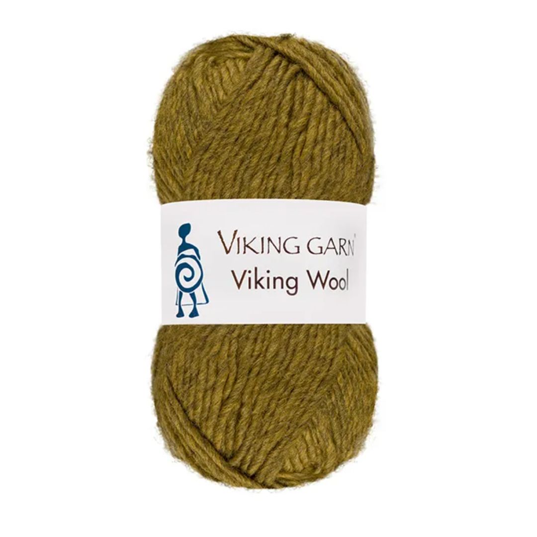 Garn viking wool 544 gulgrønn