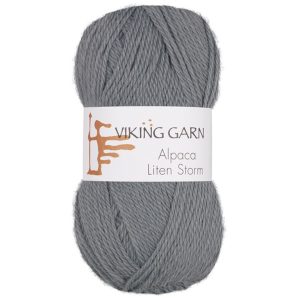 Garn viking alpaca liten storm 723 gråbl
