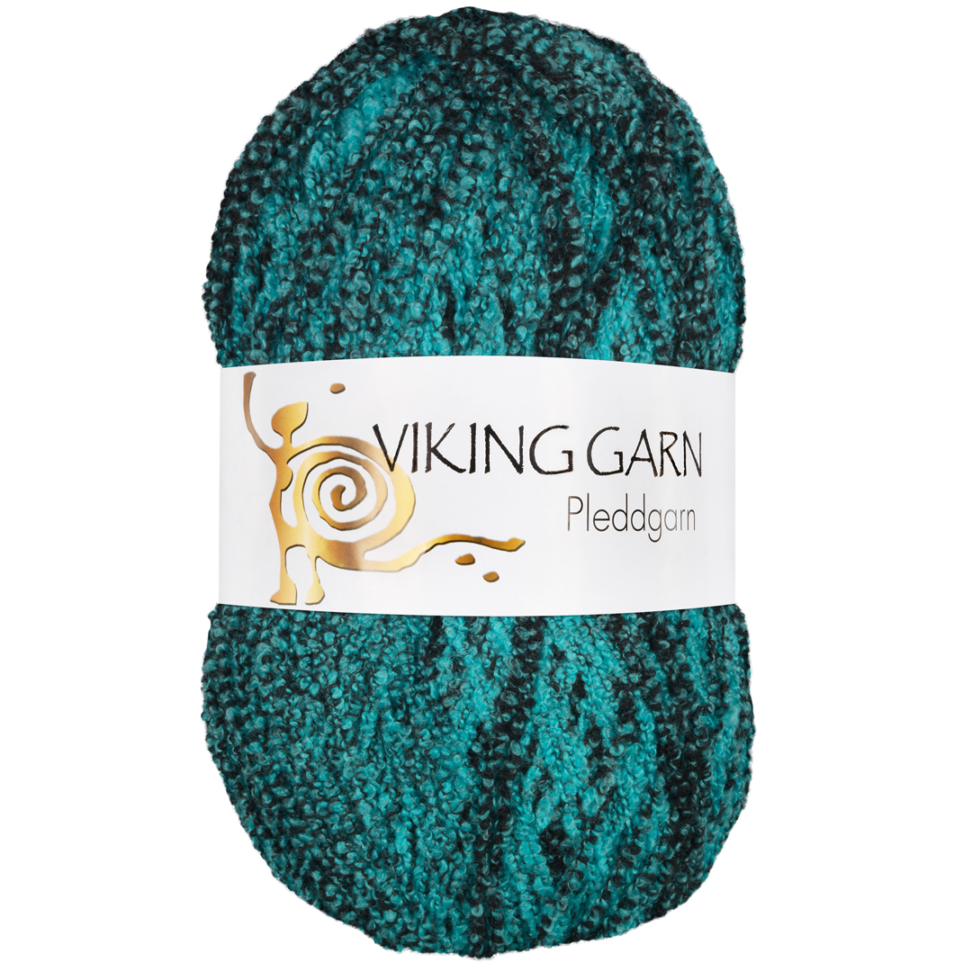 Garn viking pleddgarn 729 turkis/sort