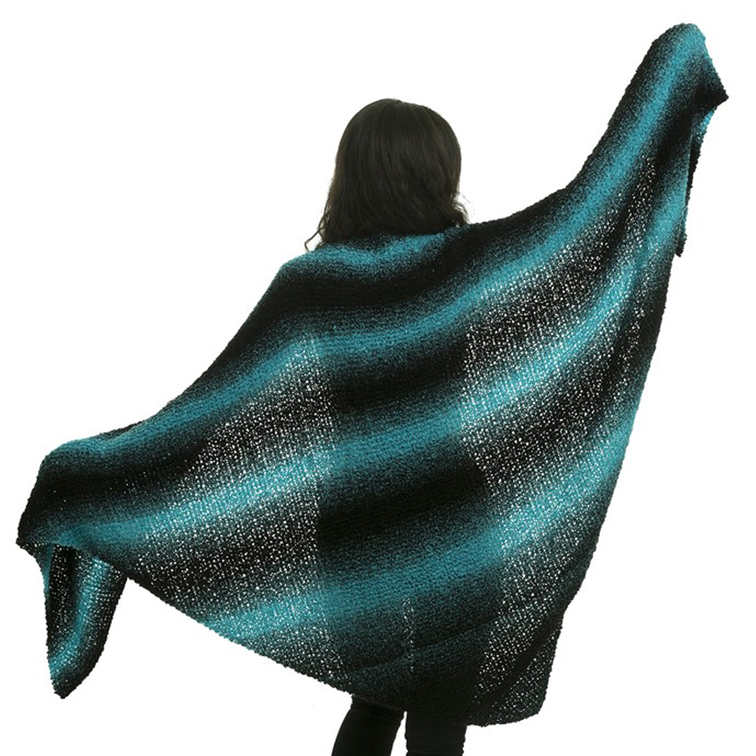 Garn viking pleddgarn 729 turkis/sort - Bilde 2