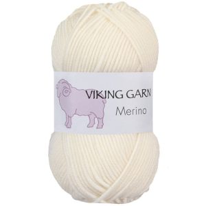 Garn viking merino 802 naturhvit