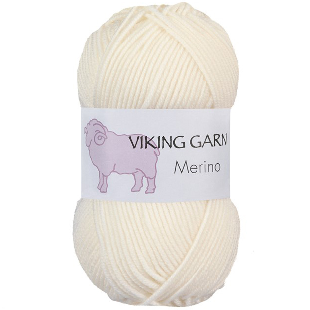 Garn viking merino 802 naturhvit