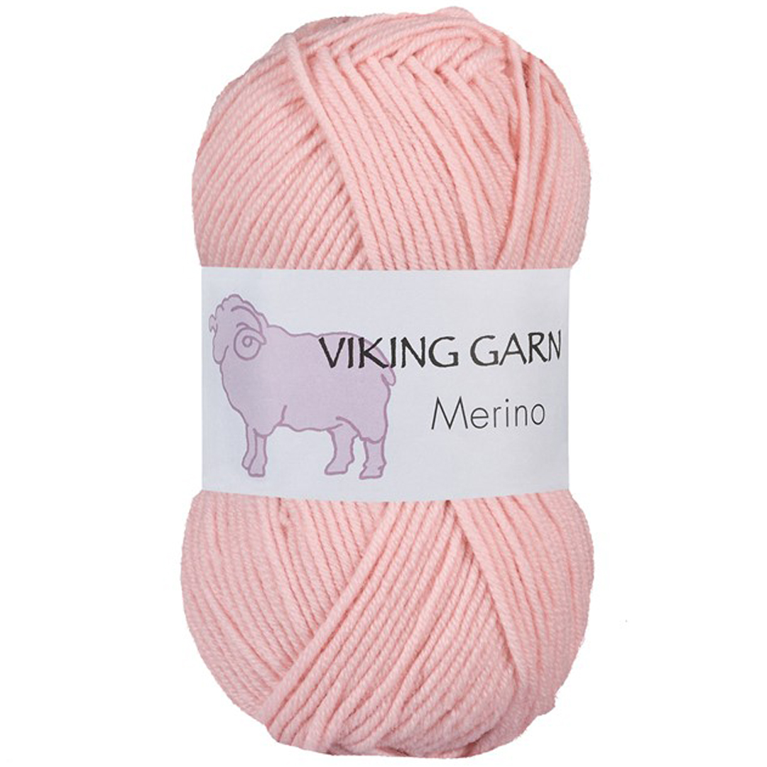 Garn viking merino 862 pudder rosa