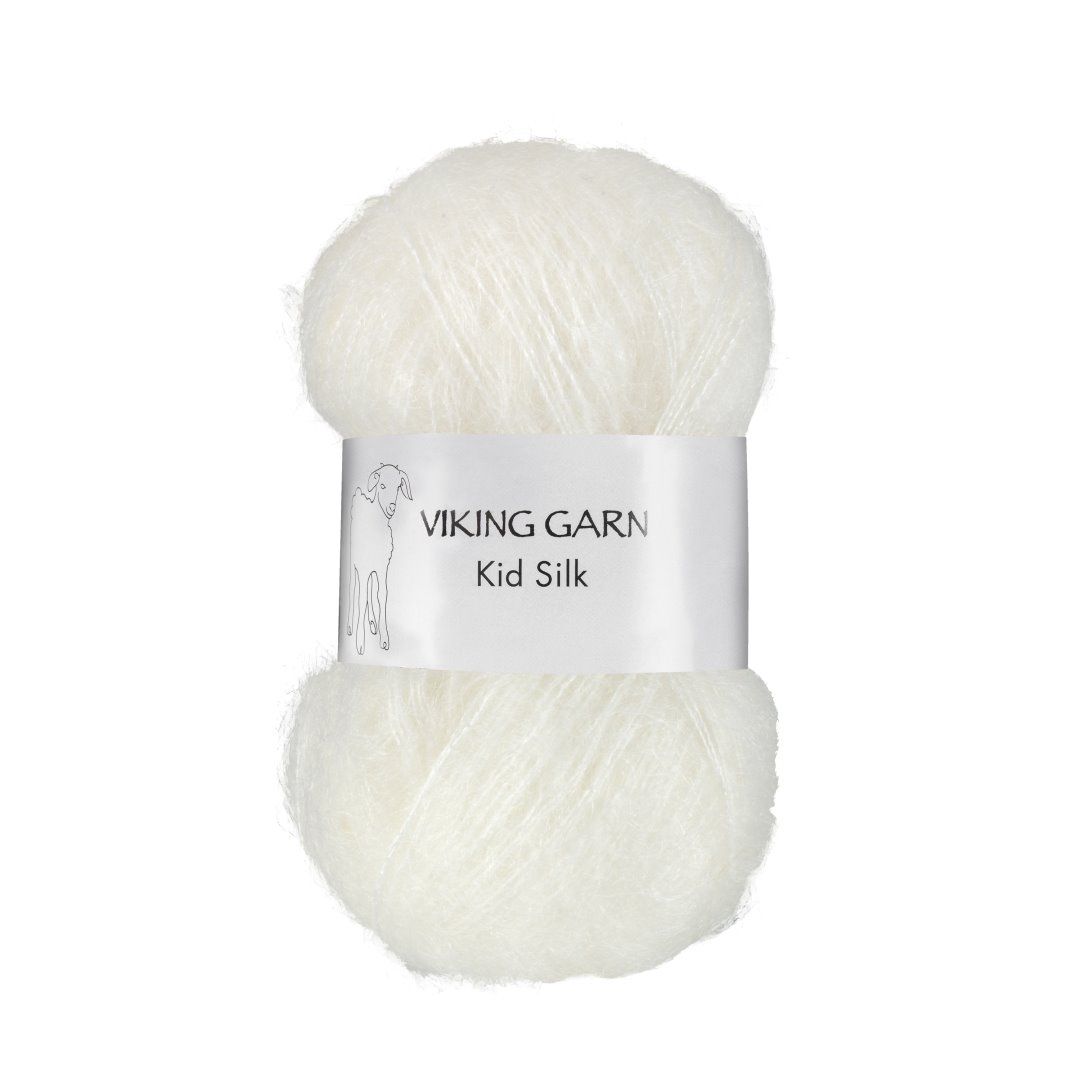 Garn viking kid silk 300 hvit