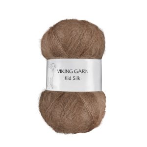 Garn viking kid/silk 309 lys brun