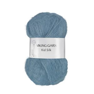 Garn viking kid silk 322 gråblå