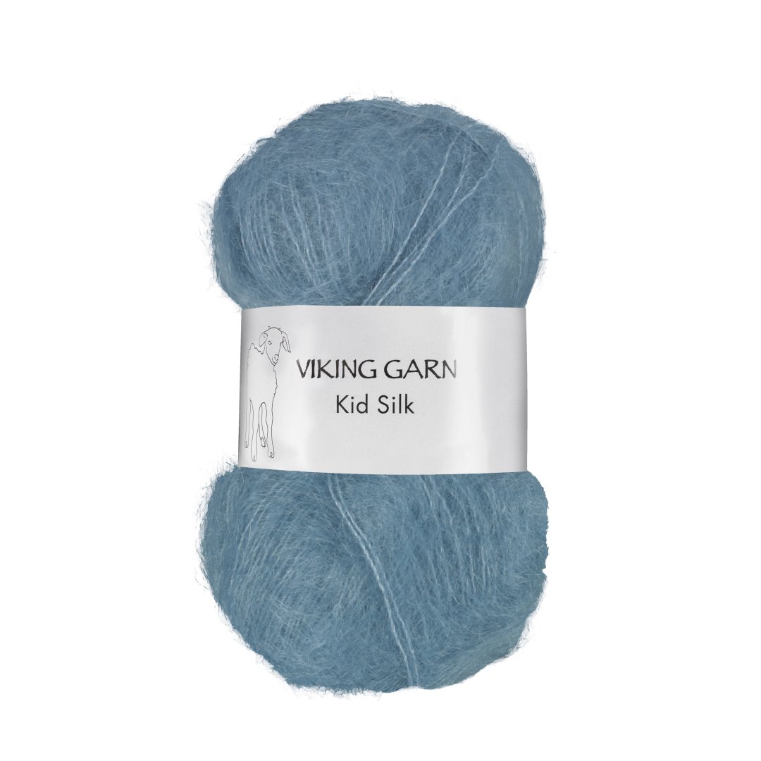 Garn viking kid silk 322 gråblå