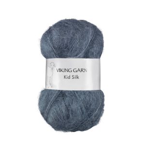 Garn viking kid/silk 323 mørk gråblå