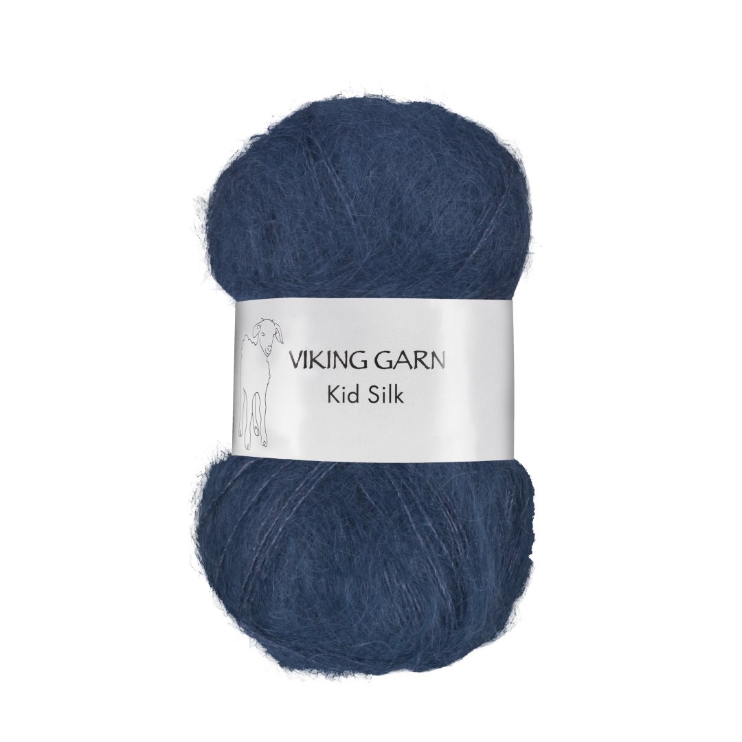Garn viking kid silk 327 mørk jeansblå