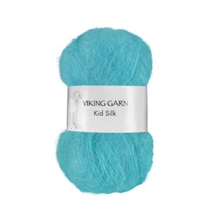 Garn viking kid silk 330 lys turkis
