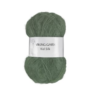 Garn viking kid silk 334 mørk grønn