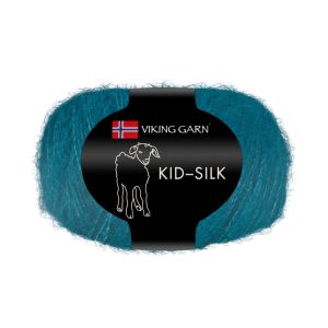 Garn viking kid silk 338 sjøblå