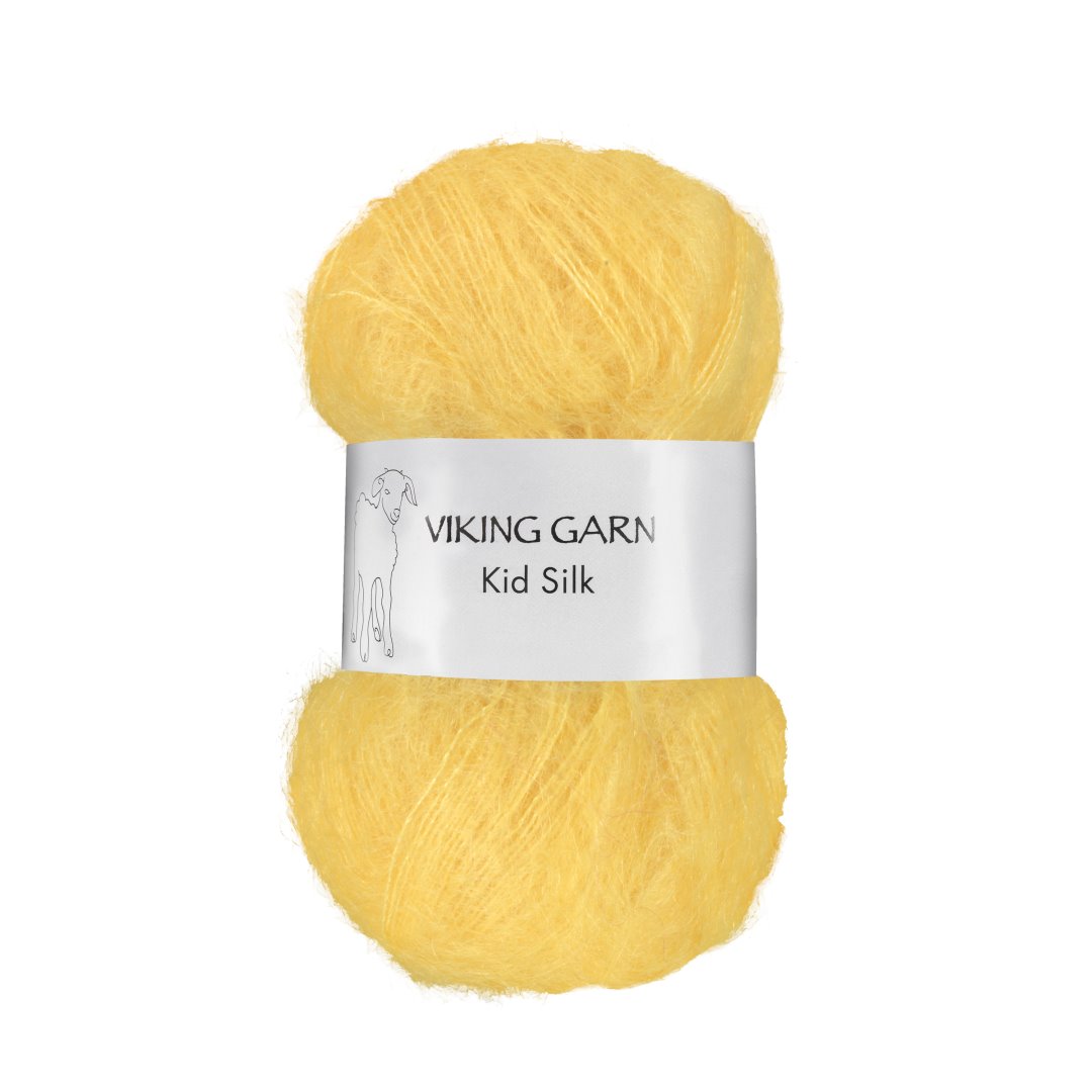 Garn viking kid silk 340 lys gul