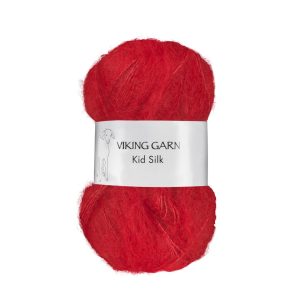 Garn viking kid silk 350 rød