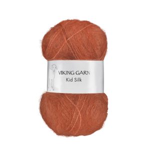 Garn viking kid silk 355 brent oransje