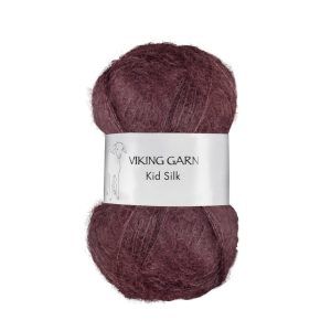Garn viking kid/silk 374 mørk burgunder