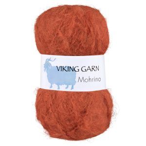 Garn viking mohrino 555 brent oransje