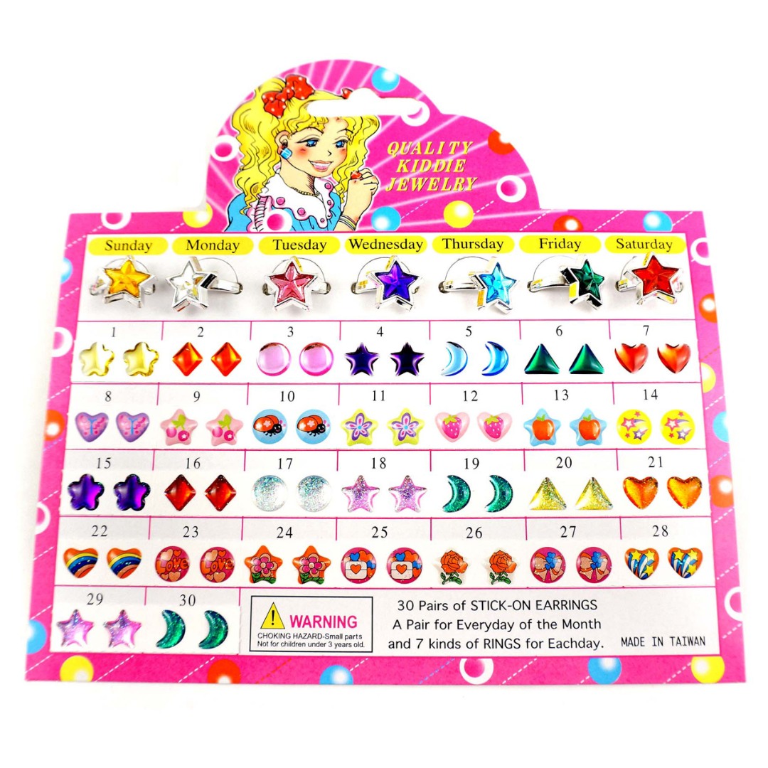 Ringer og klistre øredobber