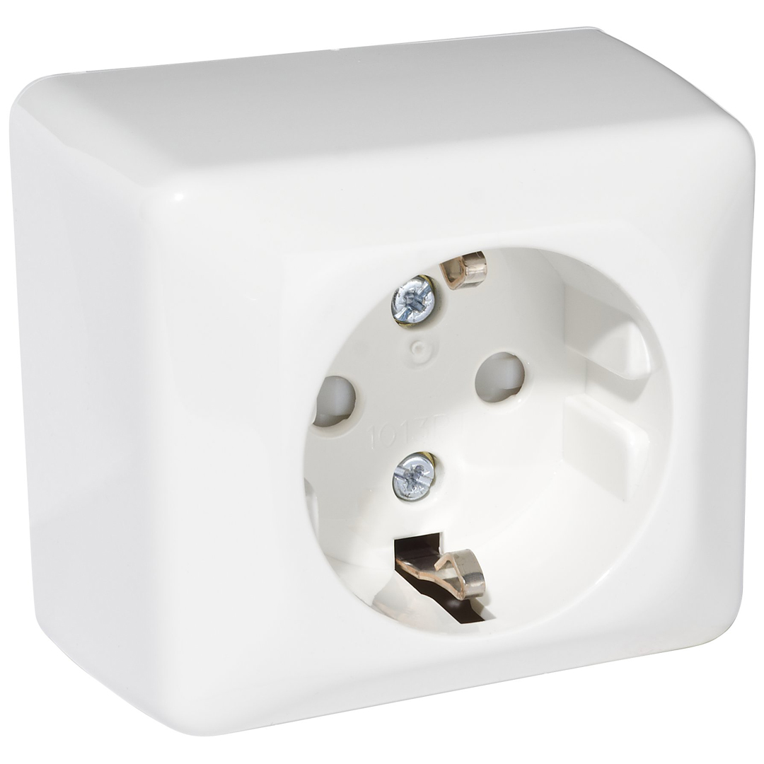 Gelia stikkontakt enkel med jord vegg hv