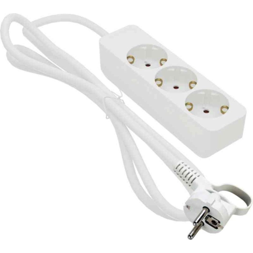 Gelia skjøtekontakt,3-v jordet,hv 3m