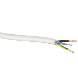 Gelia kabel plh 3g0.75 hvit 5m/ring h05v