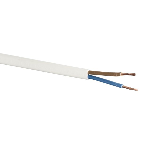 Gelia kabel pl 2x0.75 hvit 5m/ring h03vv