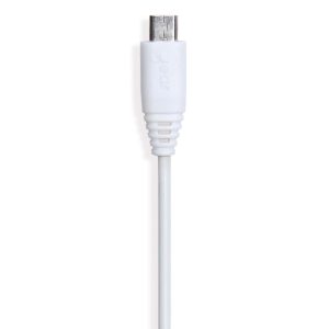 Gear synkkabel microusb 1m hvit rund kab