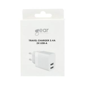Lader 220v 2xusb-a 3,4a hvit
