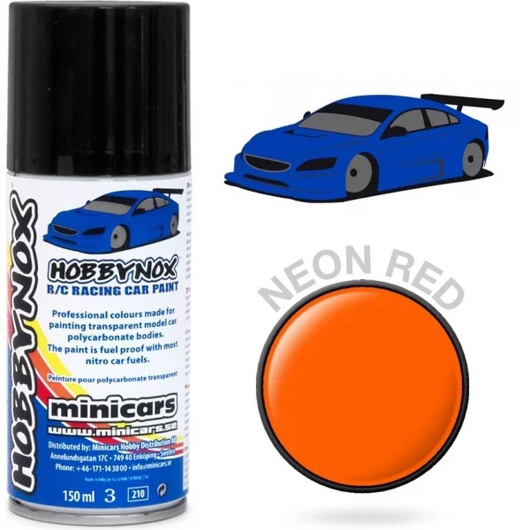 Hobbynox farvespray neon rød