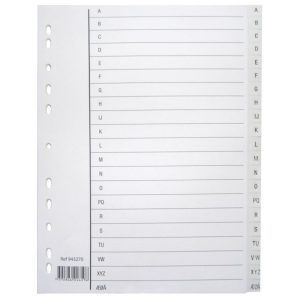 Register plast a-å a4 m/indeksark hvit