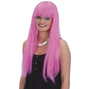 Parykk rosa med lugg