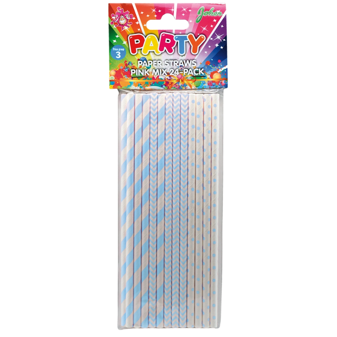 Papir sugerør blue mix 24-p - Bilde 2