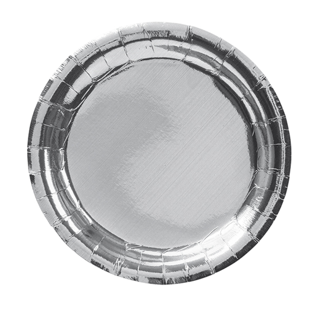 Party papir tallerken 18,5 cm sølv 8-p