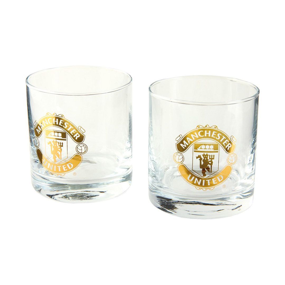 Whisky glass manchester united 2-pakning