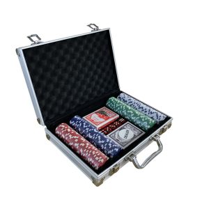 Texas poker sett med koffert