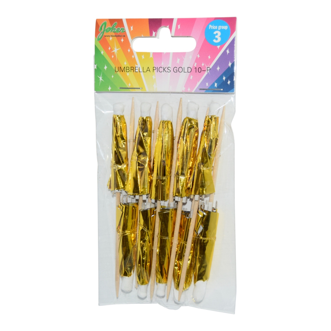 Umbrella picks gold 10-p - Bilde 3