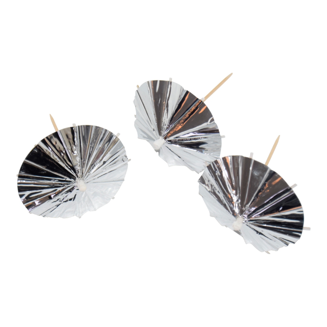 Umbrella picks silver 10-p