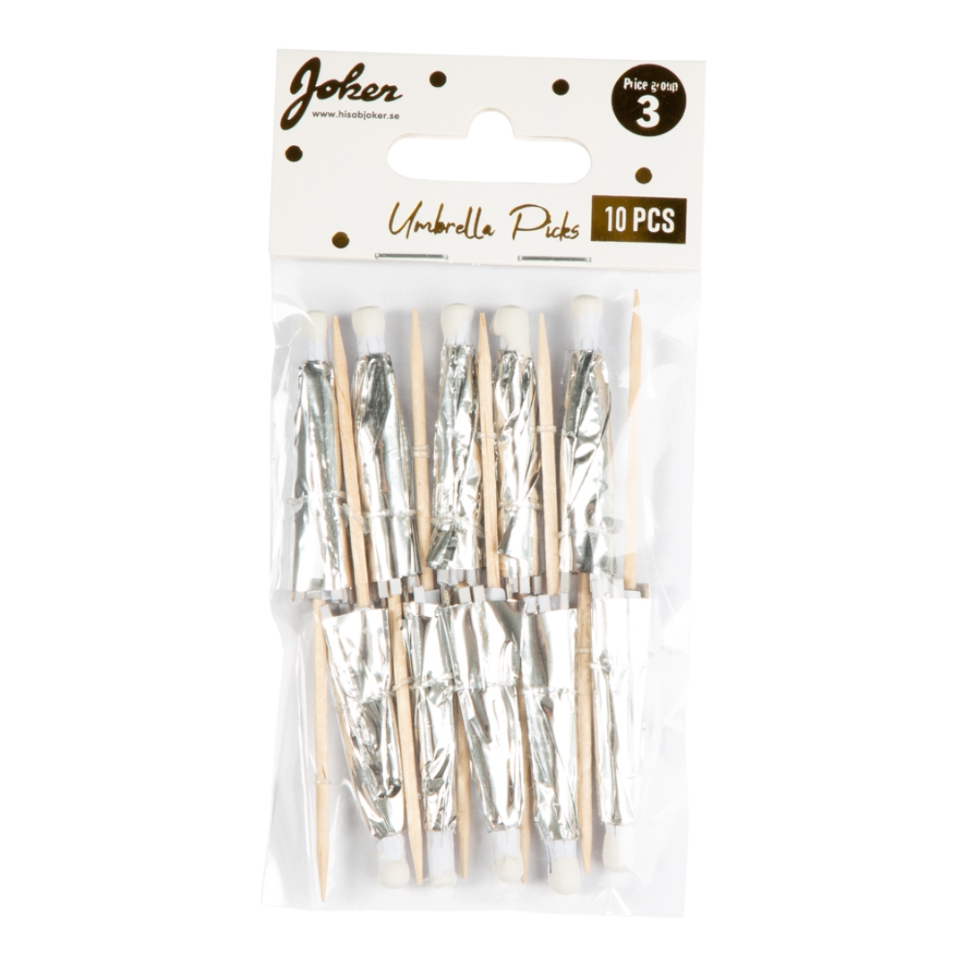 Umbrella picks silver 10-p - Bilde 3