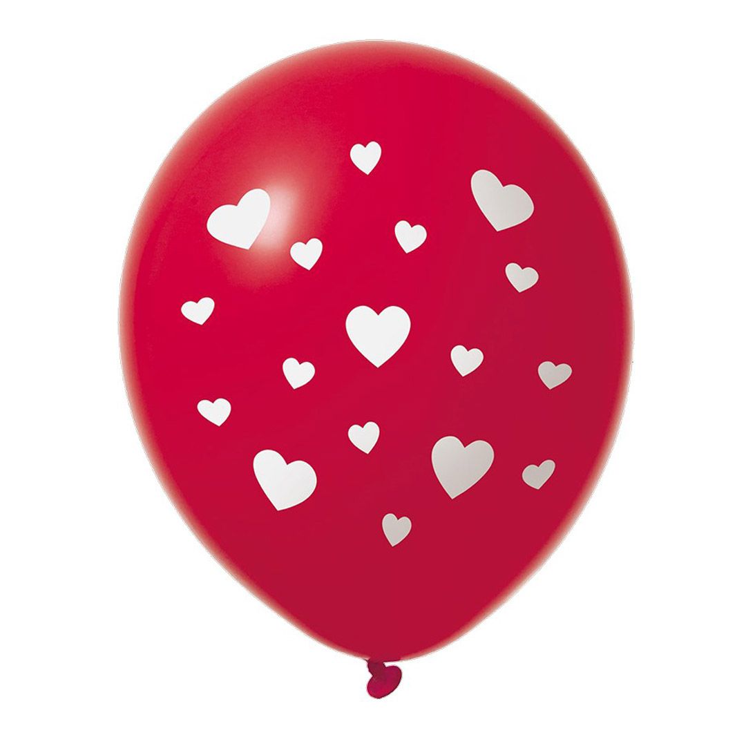 Ballong 12 red hearts 6-p