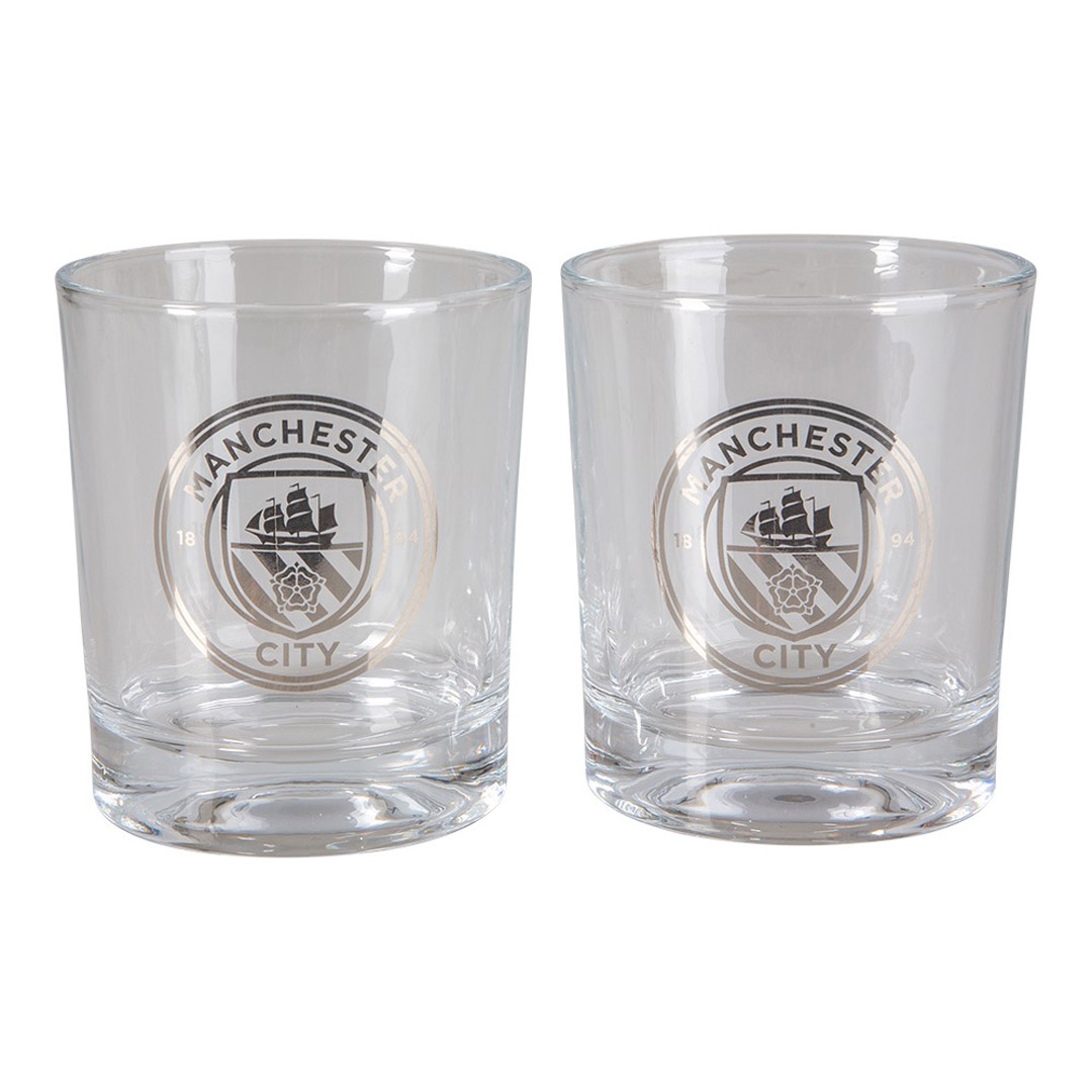 Whiskey glass manchester city 2-pack