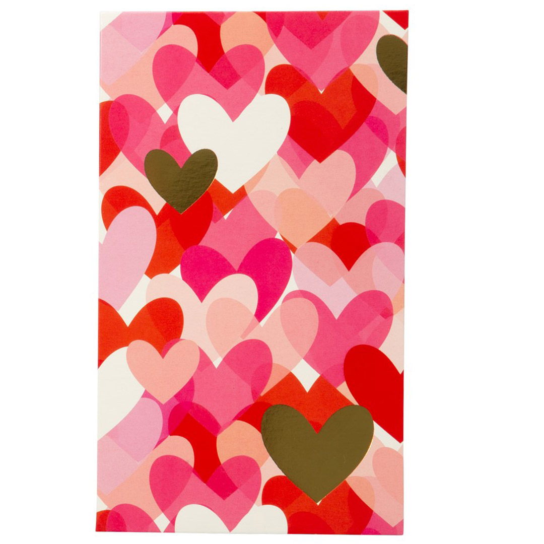 Valentines kort 10 x 17 cm med hjerter