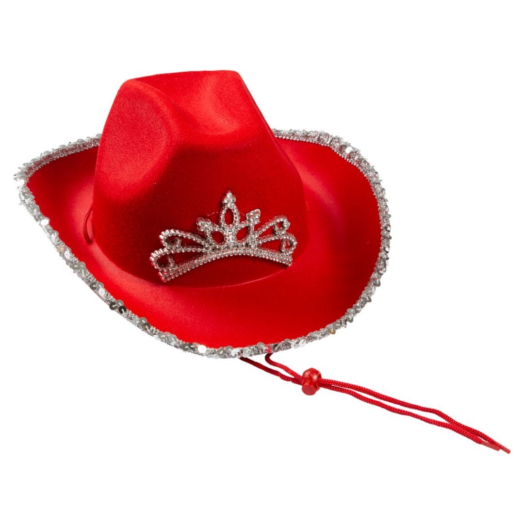 Cowboy hat red w glitter