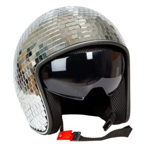 Disco ball helmet silver