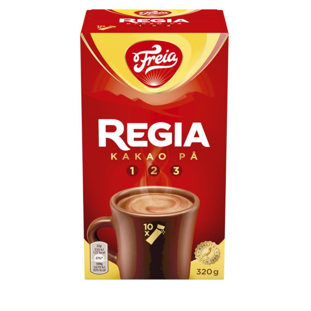 Regia sjokoladedrikk 10poser 1-2-3